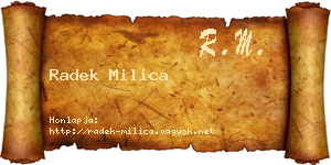 Radek Milica névjegykártya